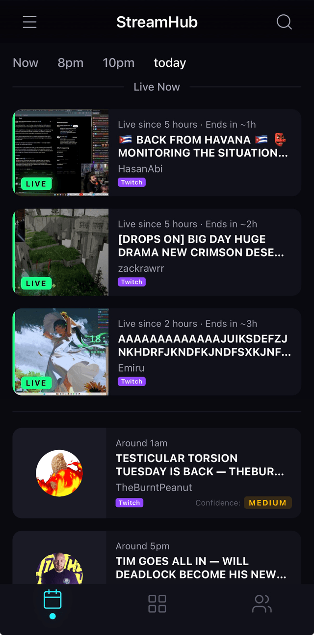 StreamHub Live Feed